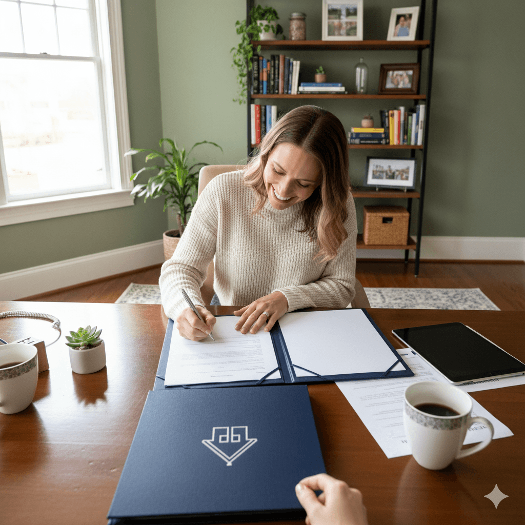 Loan officer closing a deal